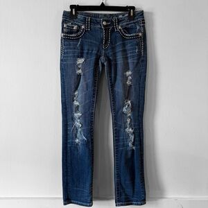 Miss Me Jeans Womens Straight Contrast Stitch   SZ 27 Read